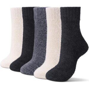 New 5 Pairs Fuzzy Soft Cozy Comfortable Socks for Women, Casual Sleep Comfy Sock